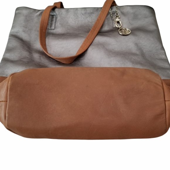 DKNY Donna Karan Soft Metallic Leather Tote Bag - Picture 11 of 15